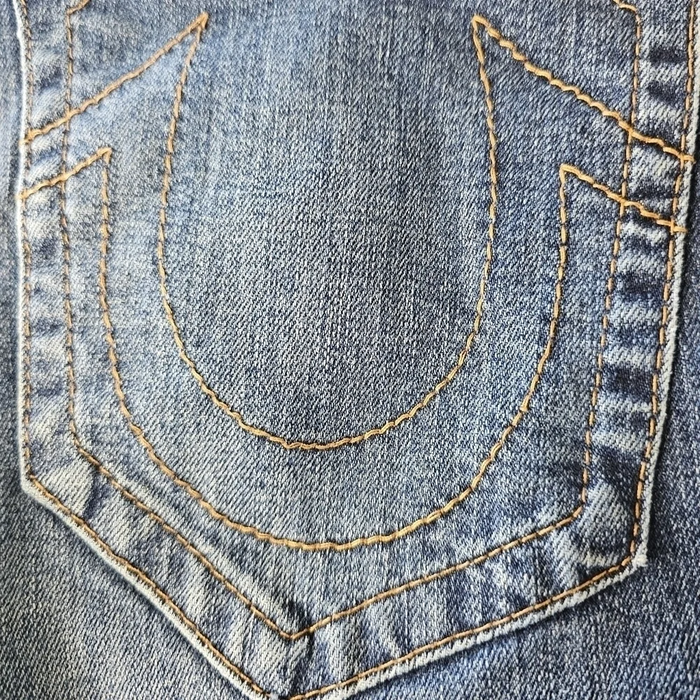 True Religion Jeans mens 34 Blue Denim Medium wash Vintage Retro 90s jeans Y2K